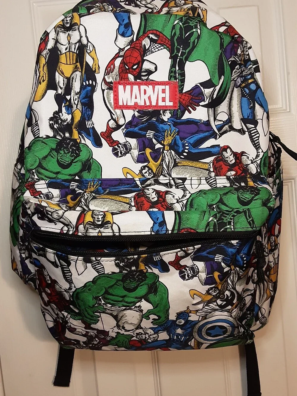 Marvel White Multi Superhero Print Backpack for Men Full Size